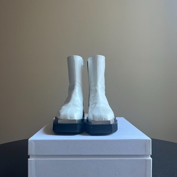 PETER DO White Metal Tip Combat Boots - Picture 3 of 6